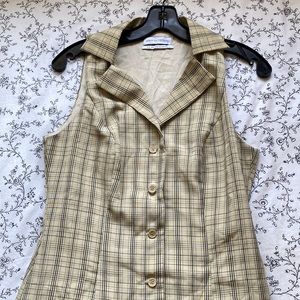 Plaid Button Down Sleeveless Plaid Dress